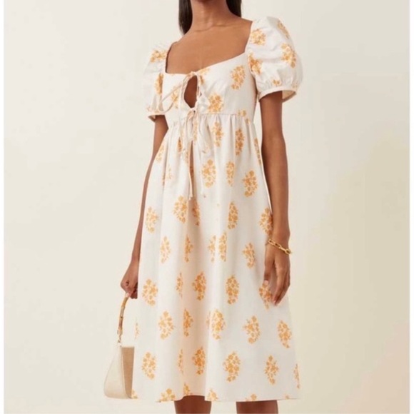 Ciao Lucia Alessia Poplin Cotton Tie Midi Dress in Size XS - Picture 1 of 7